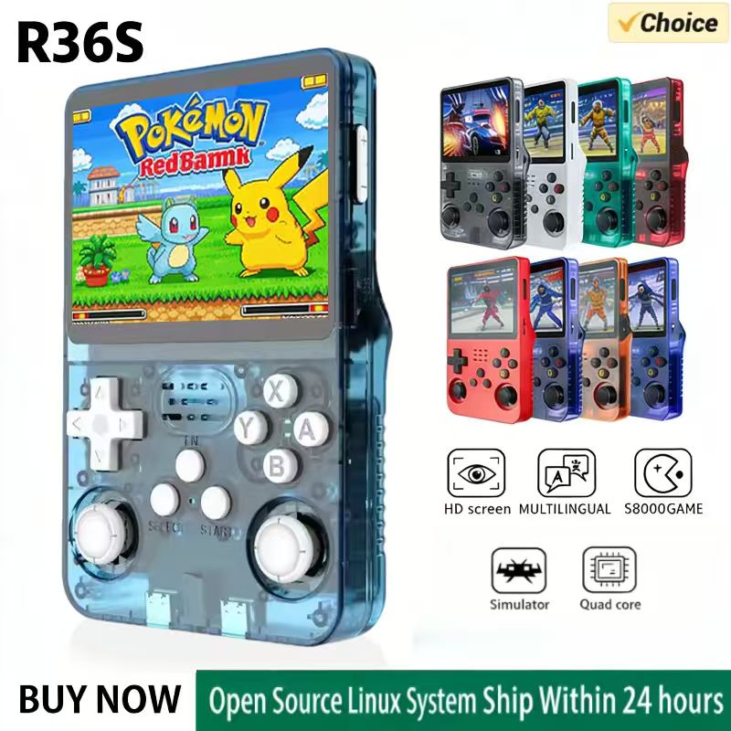 Retro Gaming R36S - Konsol Game Genggam R36S Sistem ARKOS