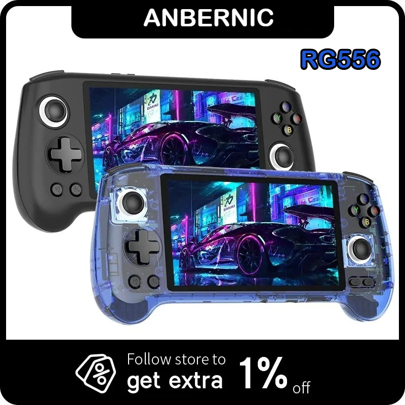 Retro Gaming Android - Konsol Game Genggam ANBERNIC RG556 Layar