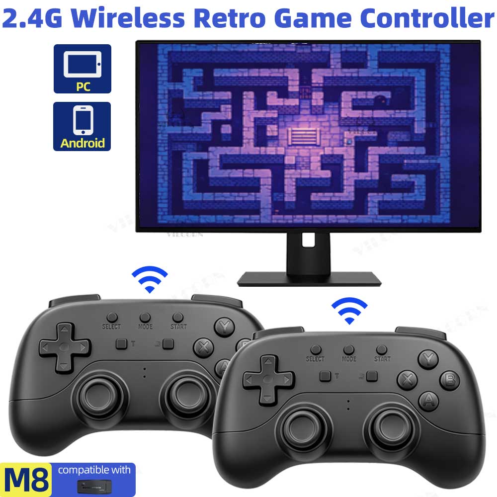 Retro Gaming Emulator Pc - Gamepad Nirkabel 2.4G Tanpa Penundaan, Kontroler
