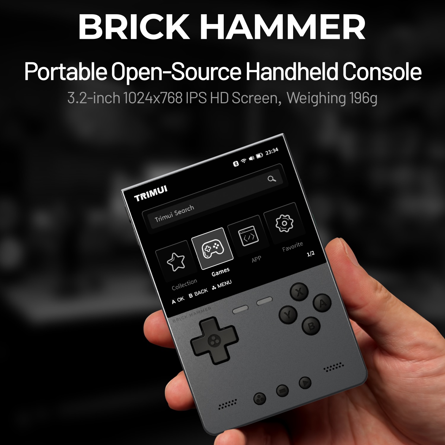 Retro Gaming Kiosk - TRIMUI BRICK HAMMER Konsol Game Genggam