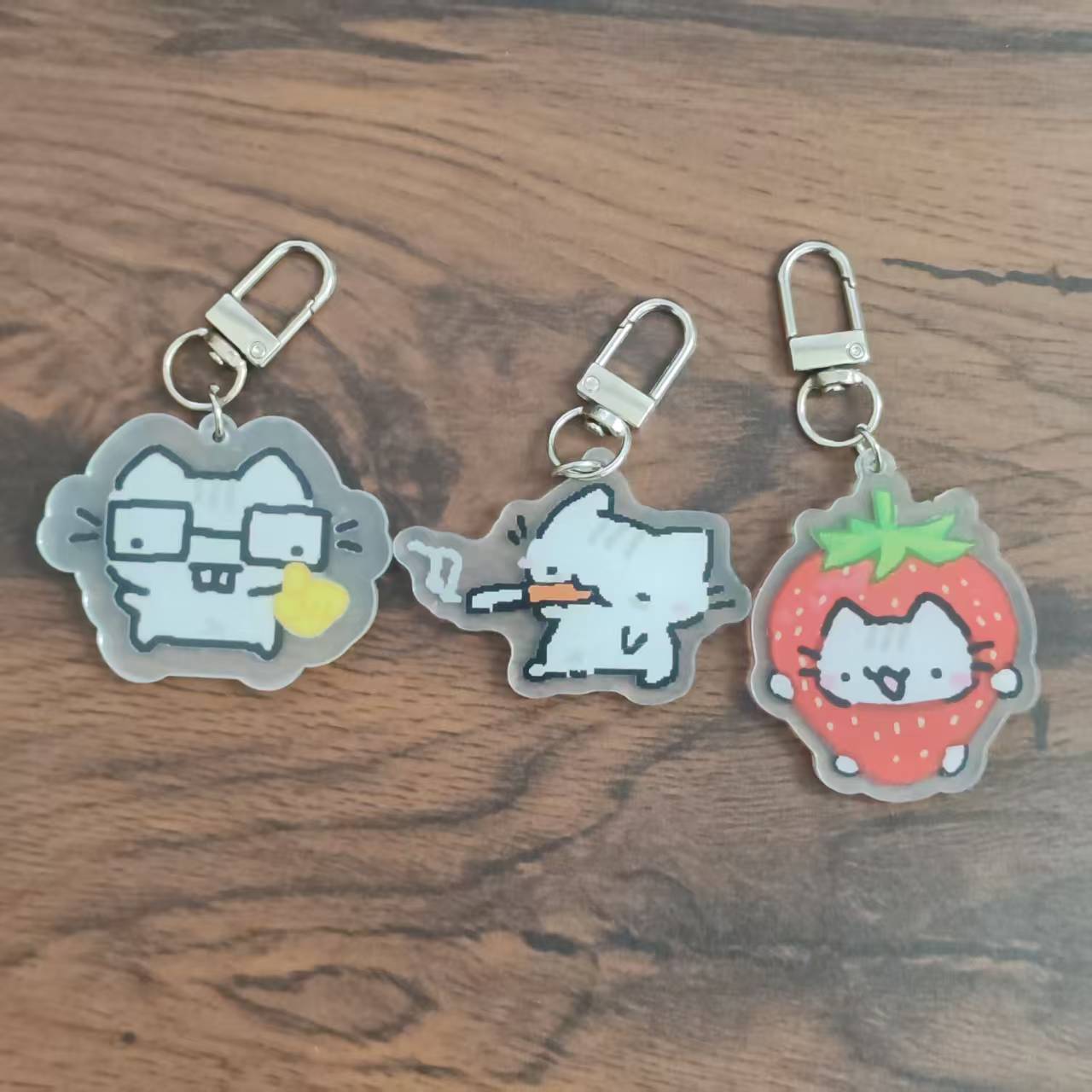 Retro Gaming Keychain - Gantungan Kunci Kucing Pixel 2D -