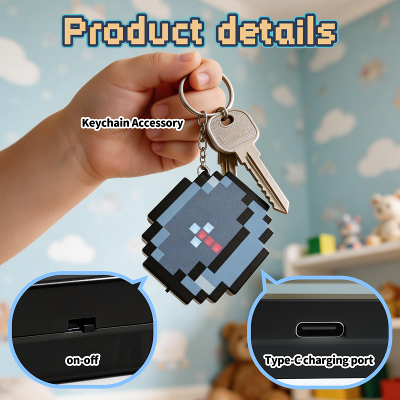 Retro Gaming Keychain - 2026 Kompas Pixel Isi Ulang Terbaru