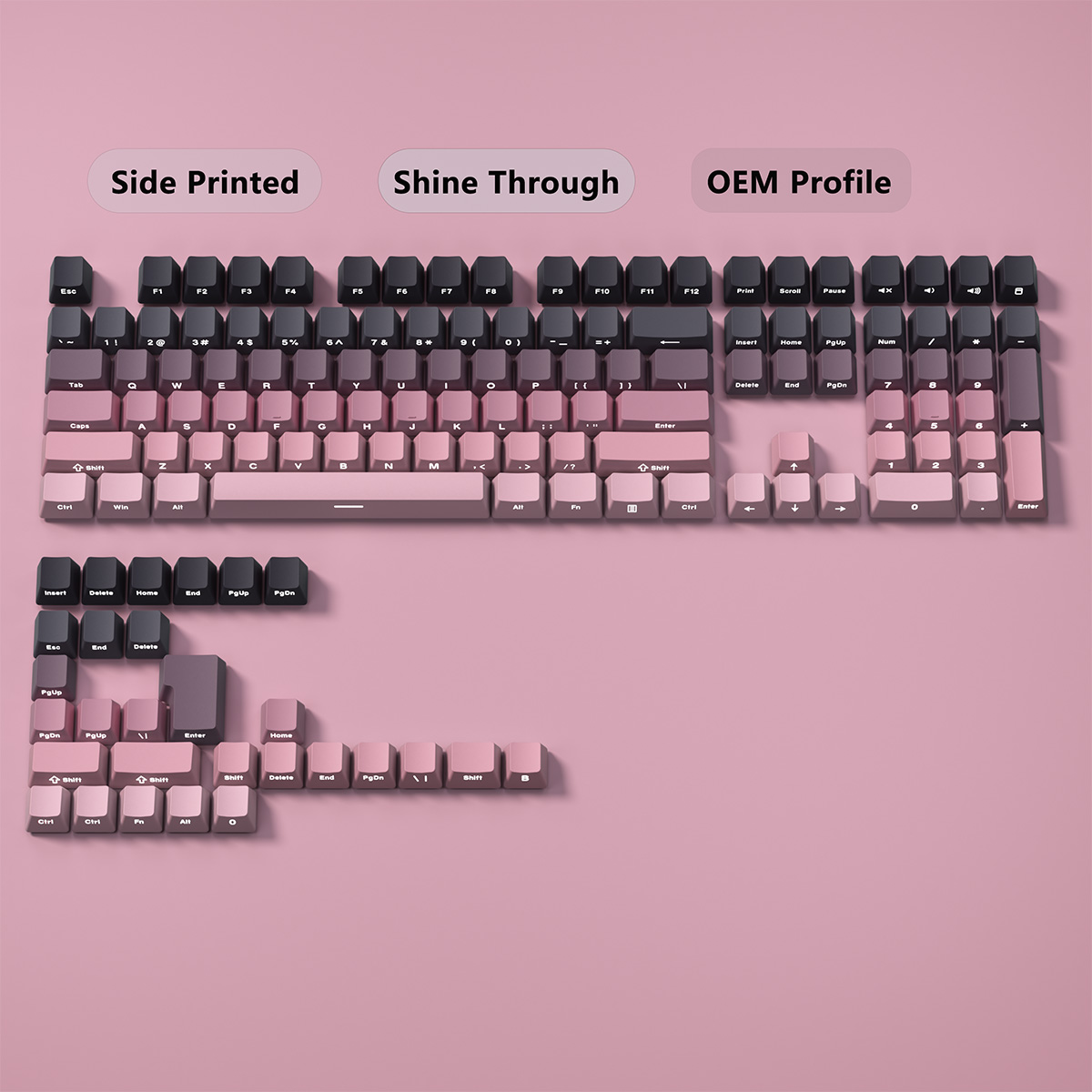 Keycaps Gradien dengan Cetakan - Retro Gaming Keycaps ulasan dan harga