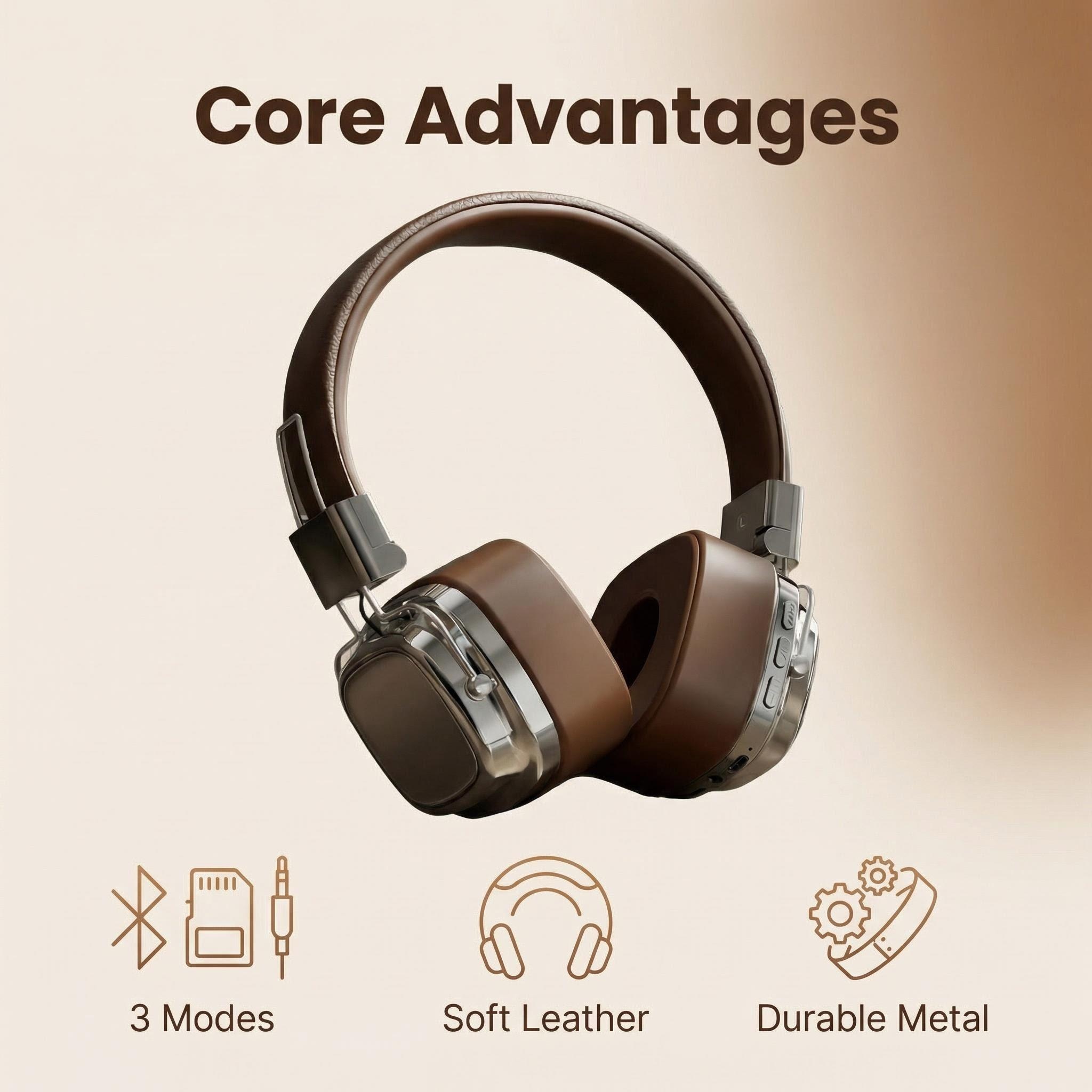 Headphone Kulit Retro Over-ear - Retro Gaming Phone ulasan dan harga
