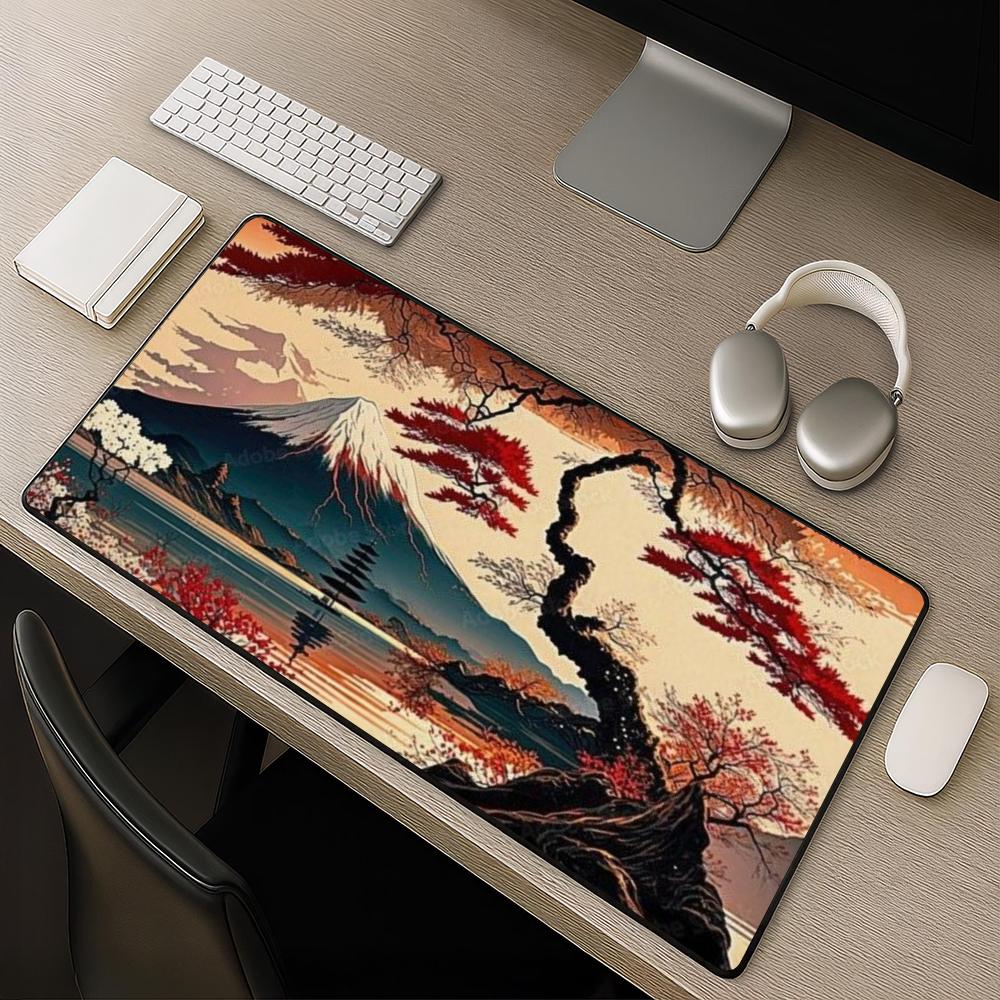 Ukiyo-e Red Maple Mount Fuji M - Retro Gaming Art ulasan dan harga