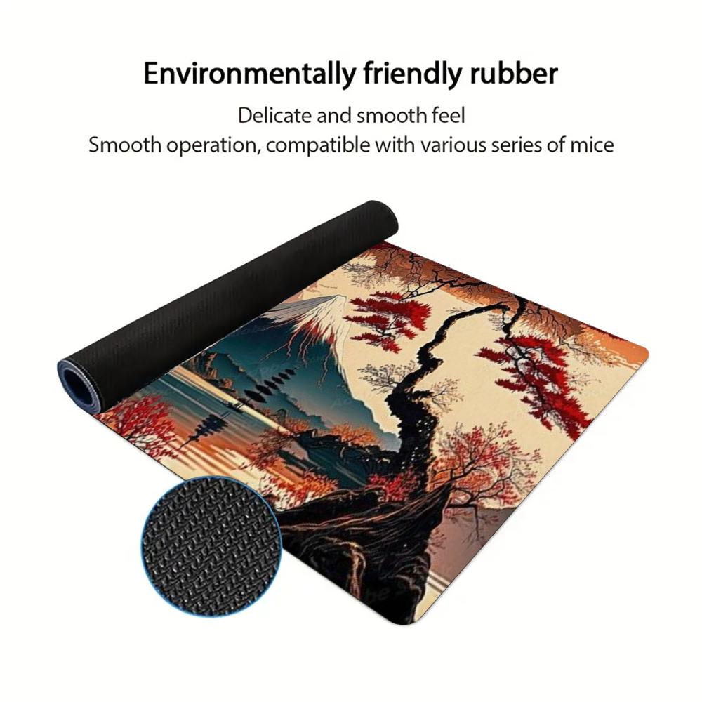 Ukiyo-e Red Maple Mount Fuji M - Retro Gaming Art ulasan dan harga