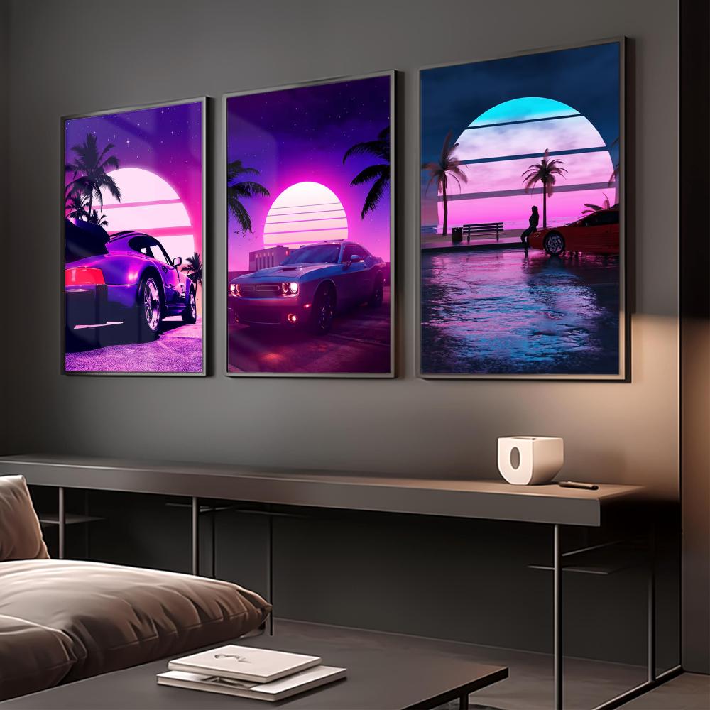 Poster Kota Mobil Retro Cyberp - Retro Gaming Art ulasan dan harga