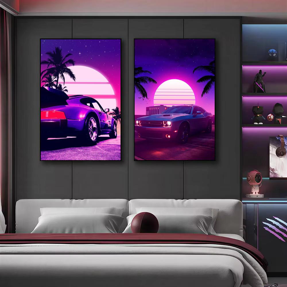 Poster Kota Mobil Retro Cyberp - Retro Gaming Art ulasan dan harga