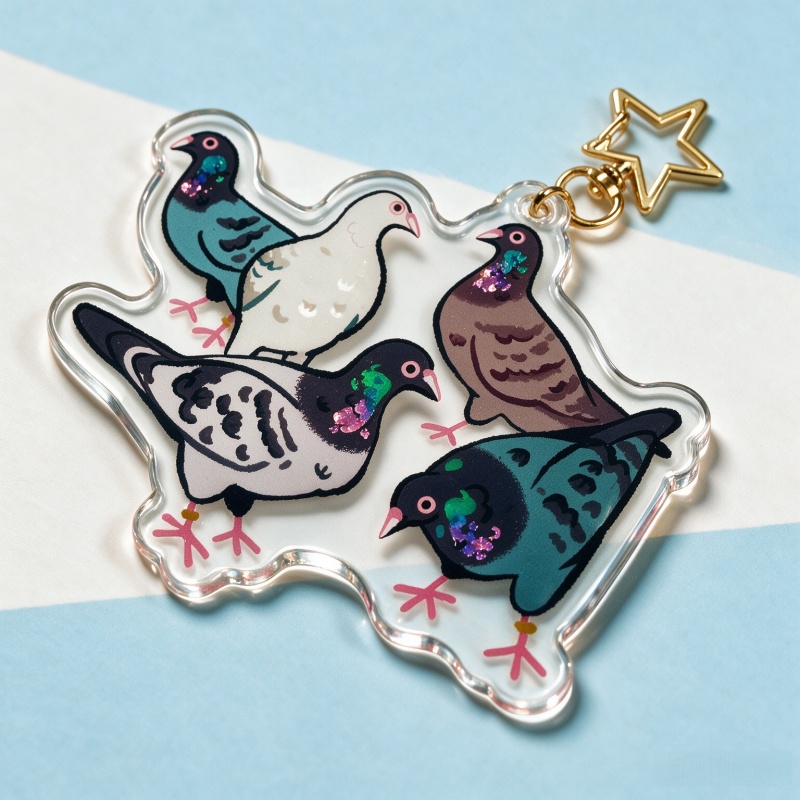 Gantungan Kunci Akrilik Pigeon - Retro Gaming Keychain ulasan dan harga