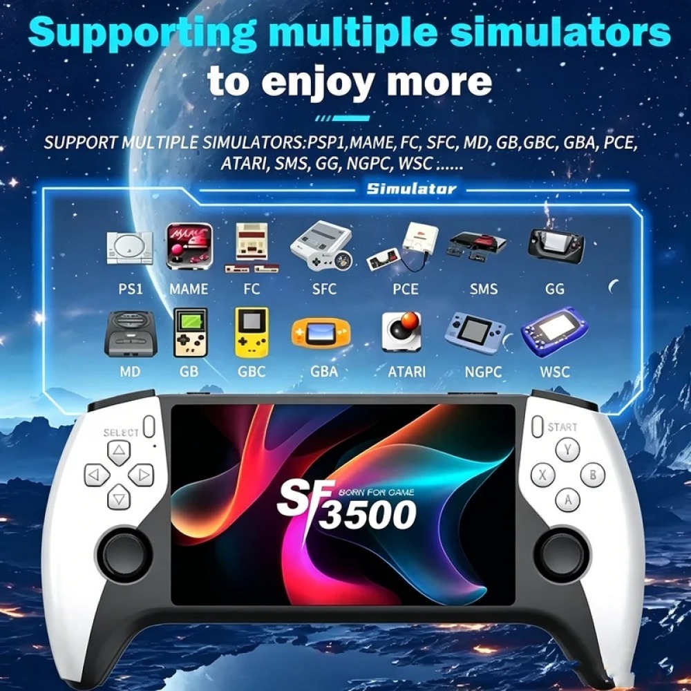 SF3500 Konsol Game Genggam 5 i - Retro Gaming Emulator ulasan dan harga